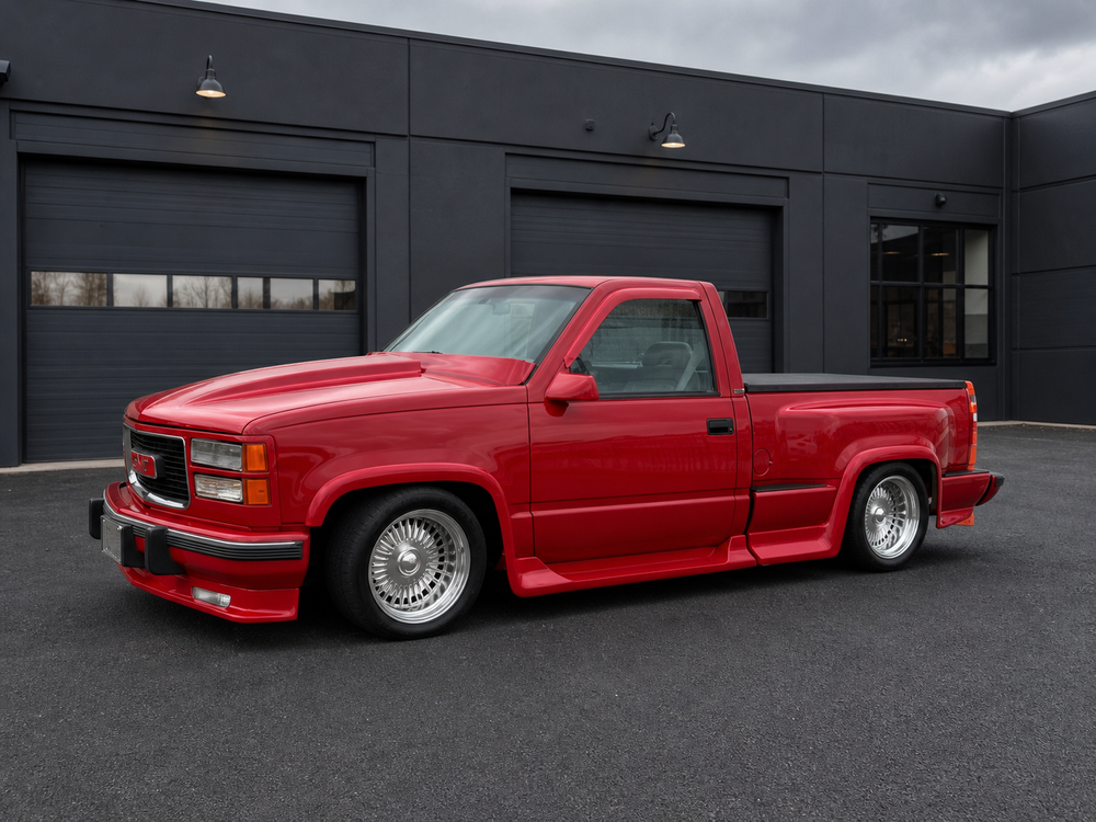 Intro Imperial 17x11 Billet Wheels on a Red OBS Chevy